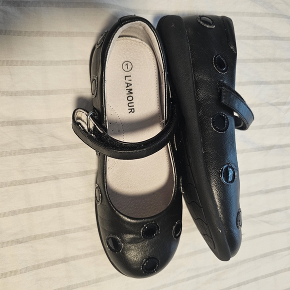 L'Amour Black Polka Dot Dress Shoes - Picture 2 of 4